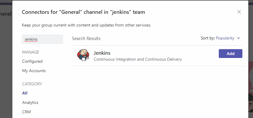 Jenkins connector